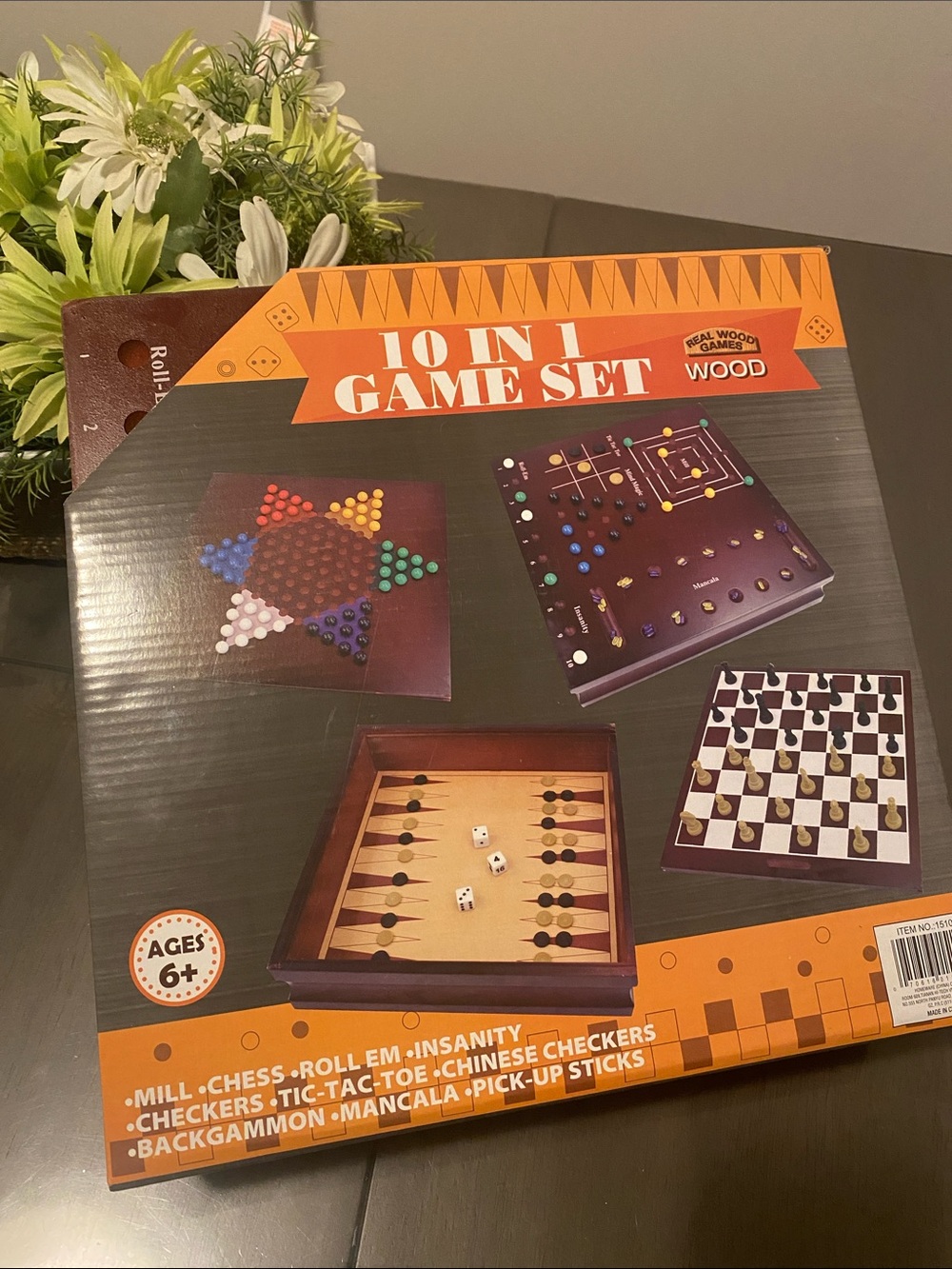 NEW🌈 10-in-1 Game Set Real Wood Games (10) DIY Activities gifts